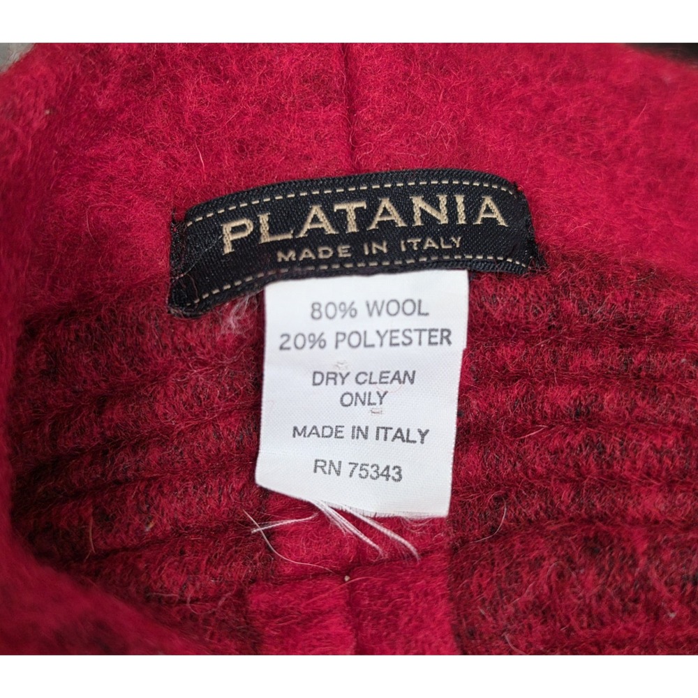 Platania Italy Red Wool Blend Cloche Hat 3D Felt Flowers Made in Italy - Picture 5 of 5
